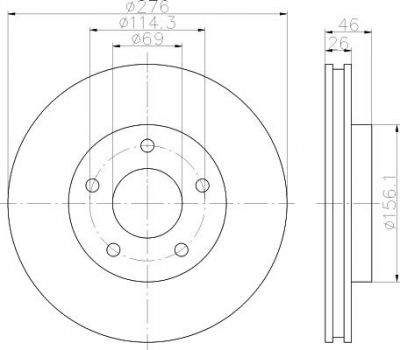 Hella 8DD 355 116-241 тормозной диск на DODGE CALIBER