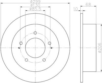 Hella 8DD 355 116-341 тормозной диск на SSANGYONG REXTON W