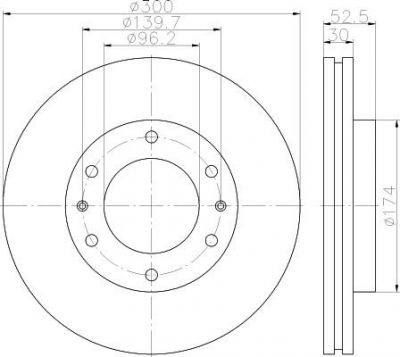 Hella 8DD 355 116-481 тормозной диск на HYUNDAI H-1 Cargo (TQ)