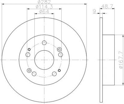 Hella 8DD 355 116-521 тормозной диск на HONDA ACCORD VIII универсал