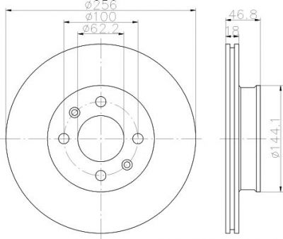 Hella 8DD 355 116-561 тормозной диск на HYUNDAI i20 (PB, PBT)