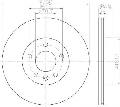 Hella 8DD 355 116-591 тормозной диск на OPEL ASTRA J Sports Tourer