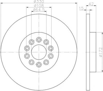 Hella 8DD 355 116-711 тормозной диск на JAGUAR S-TYPE (CCX)