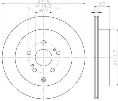 Hella 8DD 355 116-781 тормозной диск на SUZUKI GRAND VITARA II (JT)