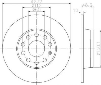 Hella 8DD 355 116-971 тормозной диск на VW GOLF ALLTRACK (BA5)