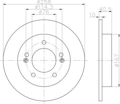 Hella 8DD 355 117-011 тормозной диск на KIA VENGA (YN)