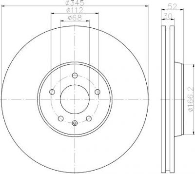 Hella 8DD 355 117-181 тормозной диск на HONDA ACCORD IV (CB)