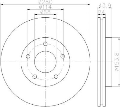 Hella 8DD 355 117-321 тормозной диск на NISSAN JUKE (F15)