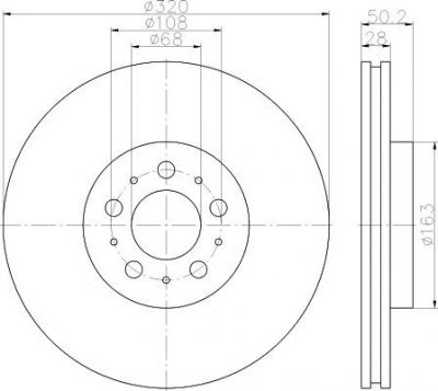 Hella 8DD 355 117-851 тормозной диск на VOLVO XC70 CROSS COUNTRY