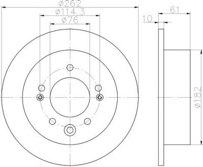 Hella 8DD 355 118-331 тормозной диск на HYUNDAI ELANTRA седан (HD)