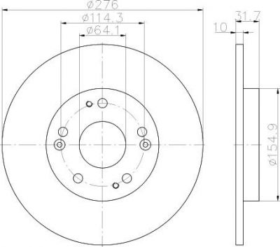 Hella 8DD 355 118-351 тормозной диск на HONDA CIVIC IX (FK)