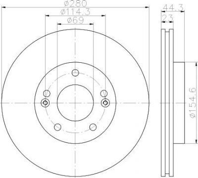 Hella 8DD 355 118-381 тормозной диск на HYUNDAI i30 (GD)