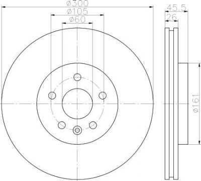 Hella 8DD 355 118-391 тормозной диск на OPEL MOKKA