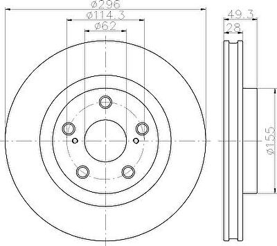 Hella 8DD 355 118-561 тормозной диск на TOYOTA RAV 4 IV (WWA4_, AVA4_, ZSA4_, ALA4_)