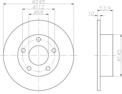 Hella 8DD 355 118-581 тормозной диск на AUDI A6 Avant (4B5, C5)