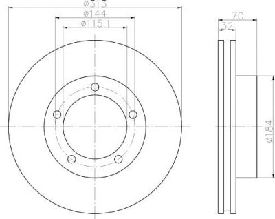 Hella 8DD 355 118-591 тормозной диск на TOYOTA LAND CRUISER 100 (FZJ1_, UZJ1_)