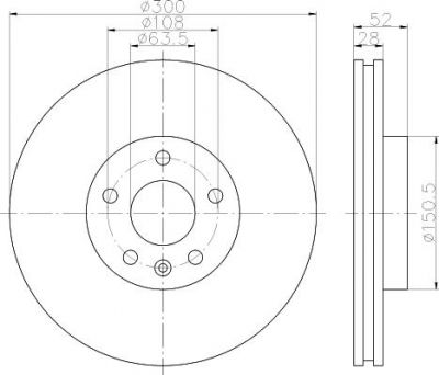 Hella 8DD 355 118-831 тормозной диск на VOLVO S80 II (AS)