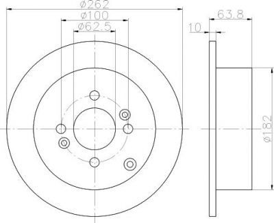 Hella 8DD 355 118-851 тормозной диск на HYUNDAI ACCENT III седан (MC)