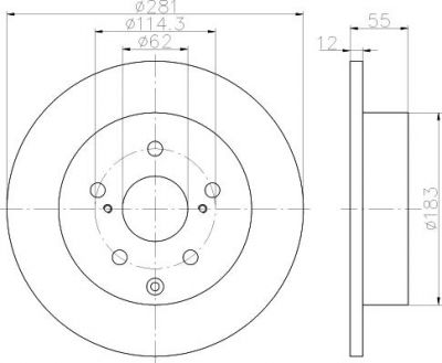 Hella 8DD 355 118-881 тормозной диск на TOYOTA RAV 4 IV (WWA4_, AVA4_, ZSA4_, ALA4_)