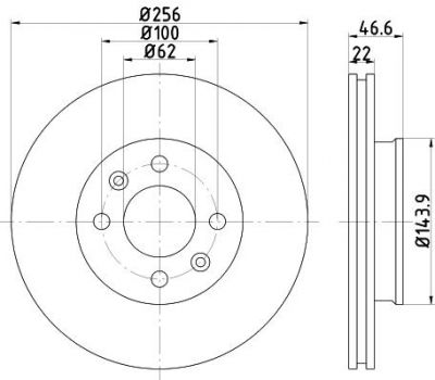 Hella 8DD 355 119-011 тормозной диск на HYUNDAI ACCENT III седан (MC)