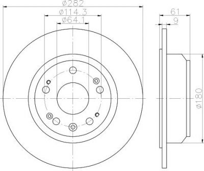 Hella 8DD 355 119-041 тормозной диск на HONDA ACCORD VII Tourer (CM)