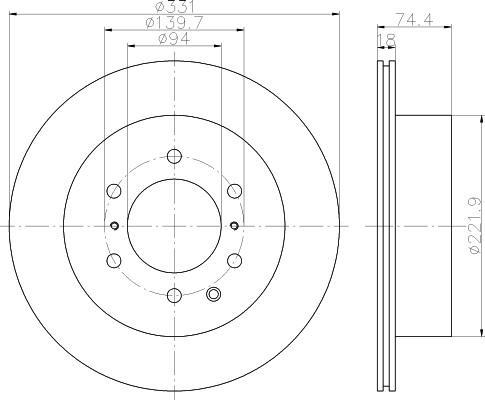Hella 8DD 355 119-091 тормозной диск на MITSUBISHI PAJERO IV (V8_W, V9_W)