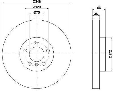 Hella 8DD 355 119-261 тормозной диск на 5 (F10, F18)