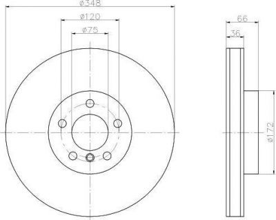 Hella 8DD 355 119-271 тормозной диск на 5 (F10, F18)