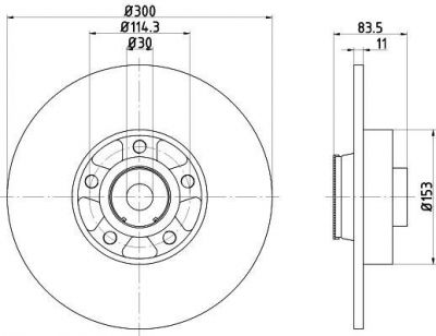 Hella 8DD 355 119-311 тормозной диск на RENAULT LAGUNA III (BT0/1)