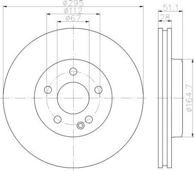 Hella 8DD 355 119-411 тормозной диск на MERCEDES-BENZ B-CLASS (W246, W242)