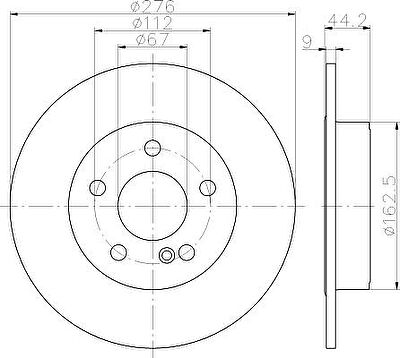 Hella 8DD 355 119-431 тормозной диск на MERCEDES-BENZ B-CLASS (W246, W242)