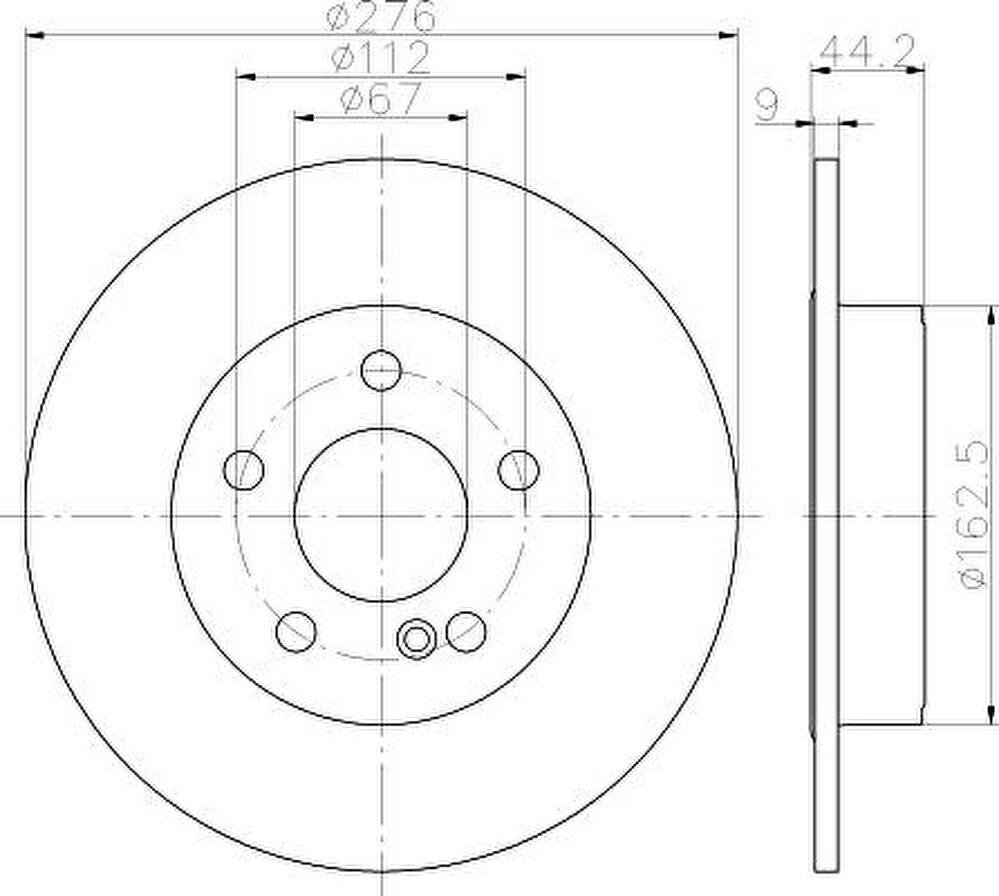 Hella 8DD 355 119-431 тормозной диск на MERCEDES-BENZ B-CLASS (W246, W242)