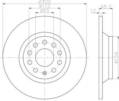 Hella 8DD 355 119-481 тормозной диск на VW GOLF ALLTRACK (BA5)