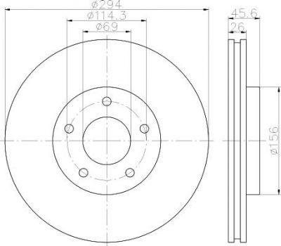 Hella 8DD 355 119-621 тормозной диск на MITSUBISHI ASX (GA_W_)