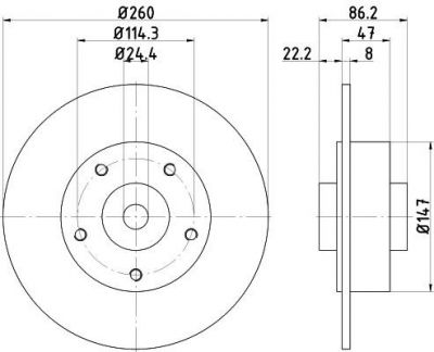 Hella 8DD 355 120-101 тормозной диск на RENAULT MEGANE III Наклонная задняя часть (BZ0_)