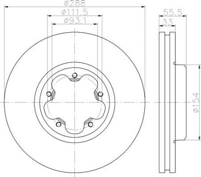 Hella 8DD 355 120-111 тормозной диск на FORD TOURNEO CUSTOM автобус