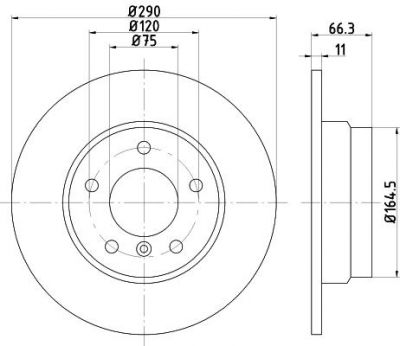 Hella 8DD 355 120-231 тормозной диск на 1 (F20)