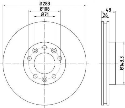 Hella 8DD 355 120-411 тормозной диск на CITROEN C4 Picasso II