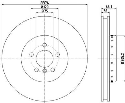 Hella 8DD 355 120-691 тормозной диск на 6 купе (F13)