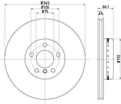 Hella 8DD 355 120-801 тормозной диск на 1 (F20)