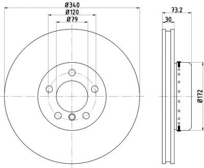 Hella 8DD 355 120-811 тормозной диск на 1 (F20)