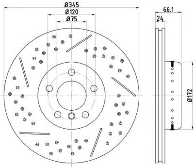 Hella 8DD 355 120-841 тормозной диск на 1 (F20)