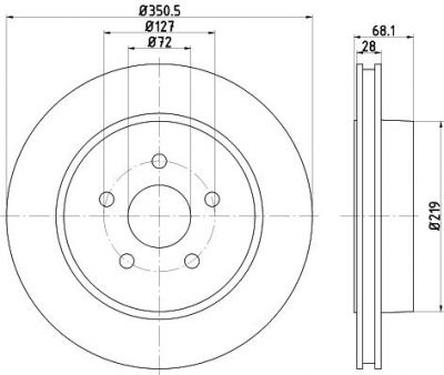 Hella 8DD 355 120-911 тормозной диск на JEEP GRAND CHEROKEE III (WH, WK)