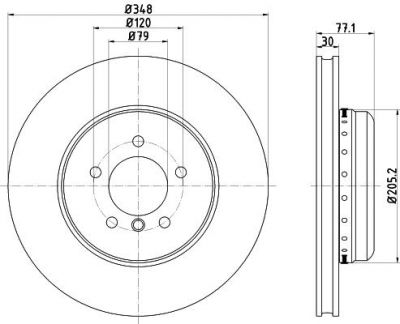 Hella 8DD 355 120-981 тормозной диск на 5 Touring (E61)