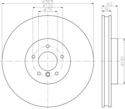 Hella 8DD 355 121-451 тормозной диск на X6 (E71, E72)