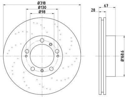 Hella 8DD 355 121-881 тормозной диск на PORSCHE 911 (996)