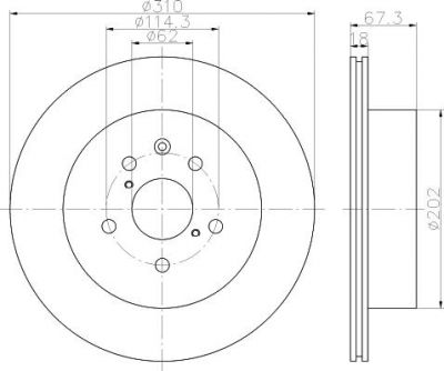 Hella 8DD 355 121-961 тормозной диск на LEXUS GS (GRS19_, UZS19_, URS19_, GWS19_)