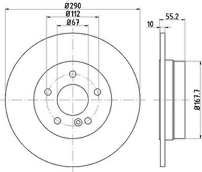 Hella 8DD 355 121-991 тормозной диск на MERCEDES-BENZ C-CLASS (W203)