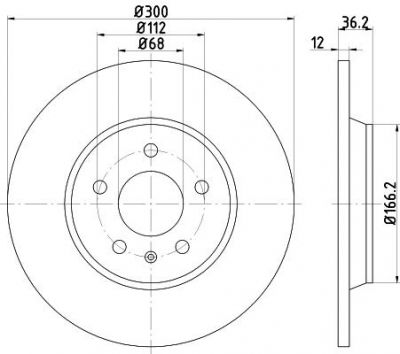 Hella 8DD 355 122-011 тормозной диск на AUDI A4 Avant (8K5, B8)