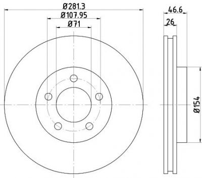 Hella 8DD 355 122-181 тормозной диск на FORD USA WINDSTAR (A3)